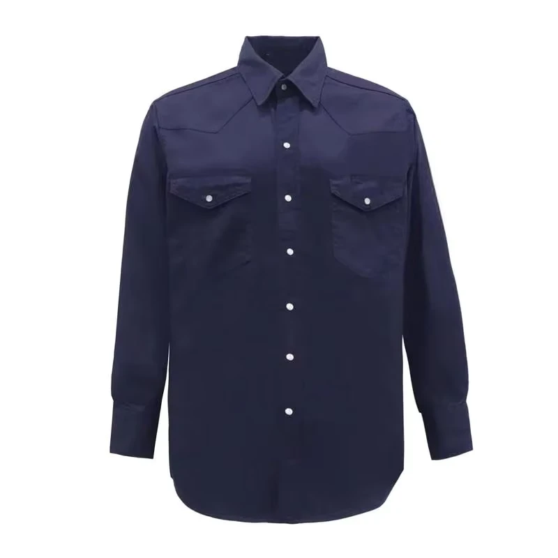 7.5OZ FR Fire Protection Suit (FRC10901Navy) Navy Loose Fit Heat Resistant Workwear with Buttons