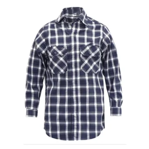 7.5OZ Fire Retardant Plaid Printed CAT2 Flash Arc Protective Flame Resistant Work Shirts