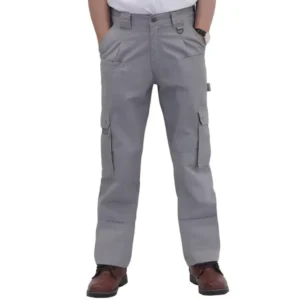 7.5OZ Fireproof Safety Protective Cargo Pants (FRC3301 Light Gray) 9 Pockets Waterproof HRC2 NFPA2112