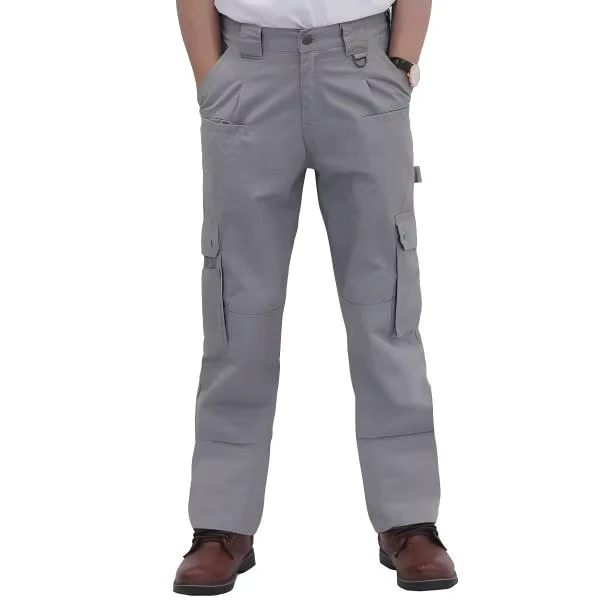 7.5OZ Fireproof Safety Protective Cargo Pants (FRC3301 Light Gray) 9 Pockets Waterproof HRC2 NFPA2112
