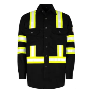7.5OZ High Vis Type Shirts with Yellow Reflective Tape Fire Resistant High Visibility FR Shirts