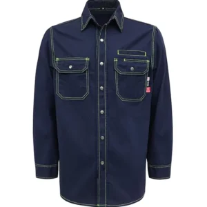 7.5oz Woven FR Clothing Snaps FRC Shirt Fire Retardant Water Repellent Adjustable Cuffs S 5XL FR Threads FRC3701 Model for