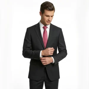 702 70% Wool Men’s Business Black Half Canvas Suit 180 Grams Italian Style Single Breasted Suits for Men in Stock