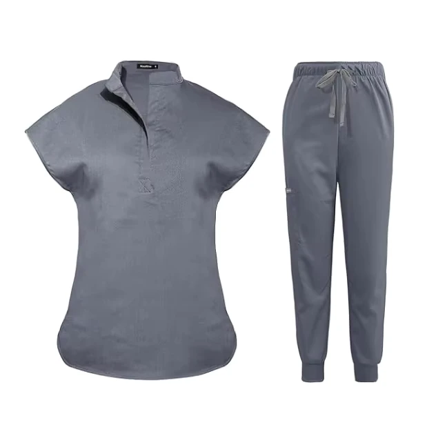 72% Polyester 21% Rayon 7% Spandex Nurse Uniform Jogger Suit Hospital Uniform