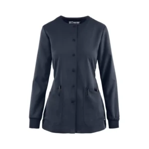72% Polyester 21% Viscose 7% Spandex 200GScrub Jacket Round Neck Pocket Hospital Uniform Workwear