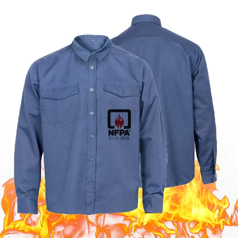7oz Twill FR 88% Cotton 12% Nylon Flame Retardant Work Shirt