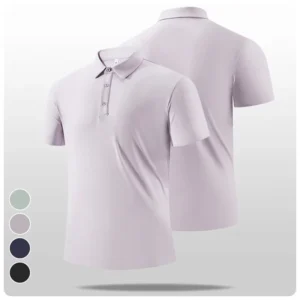 80% Nylon 20% Spandex Golf Quick Drying Stand up Collar Fashion Running Casual Men Blank Plain Polo Shirts for Men