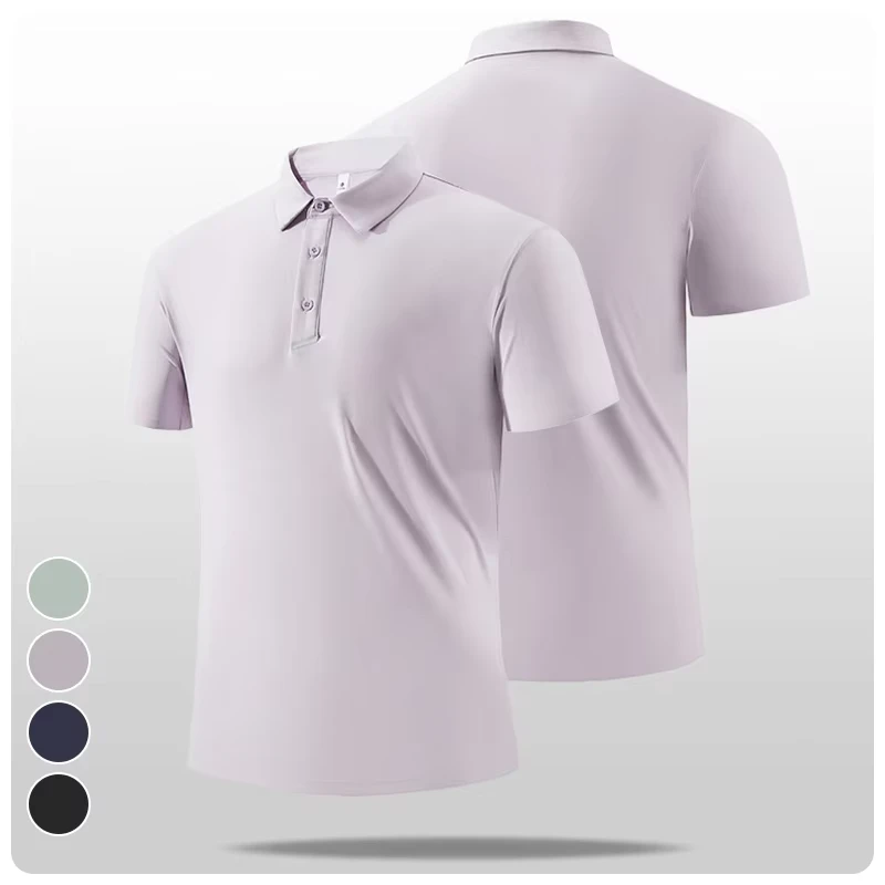 80% Nylon 20% Spandex Golf Quick Drying Stand up Collar Fashion Running Casual Men Blank Plain Polo Shirts for Men