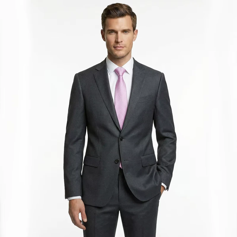 813 Half Canvas 90% Wool Fabric 180 Grams V neck Business Suits Italian Style Wedding Suit Single Breasted Suit Set
