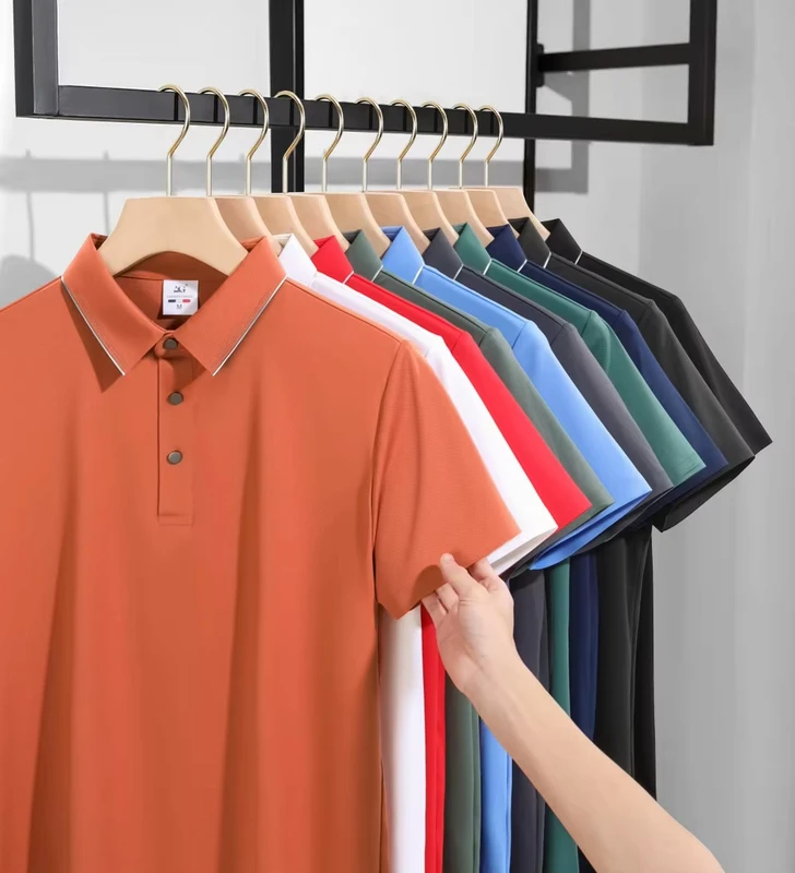 88-12-Nylon-Spandex-Mens-Polo-Shirt-180gsm-Breathable-Seamless-Short-Sleeve-S-5XL