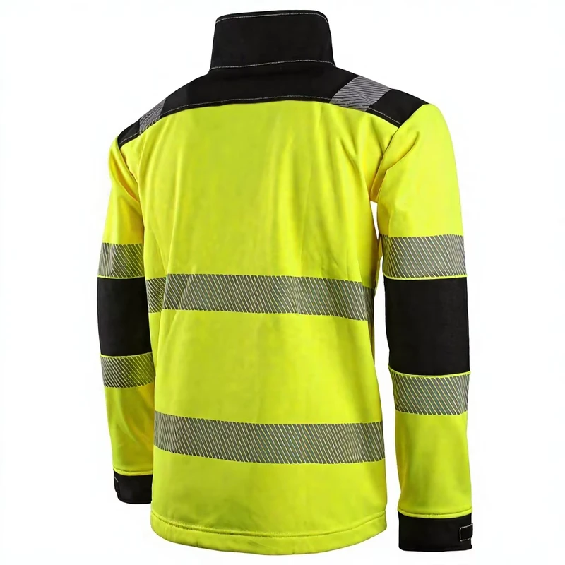 903411 Men's Safety Softshell Jacket High Visibility Reflective Waterproof Breathable Polyester EN20471 Class 3 Workwear Outdoor