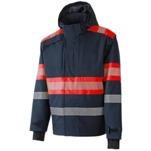 903631 Hi Vis Anti Static Safety Winter Jacket Reflective Waterproof Warm Insulated Protective Workwear Construction Workers