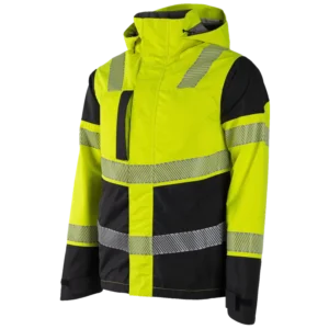 903664 Safety Shell Jacket High Visibility Waterproof Windproof Outdoor Workwear Protective Jacket with Reflective Strips