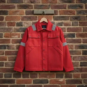 950005 Flame Resistant FR Jacket Durable Welding Protective Workwear with Polyester Sleeves for Industrial Safety PPE