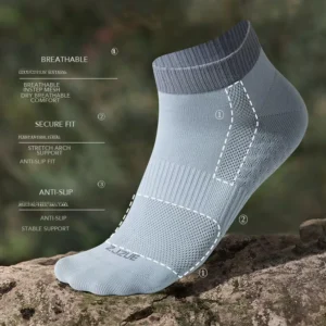98.1% Cotton Men’s Ankle Sports Socks Outdoor Hiking Climbing Running Breathable Sweat Absorbent Anti Slip O01 O02 S01 M01
