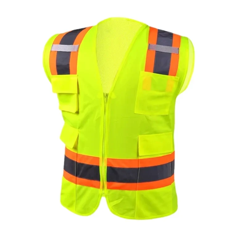 ANSI-107-Class-2-High-Visibility-Mesh-Vest-Reflective-Clothing-Multi-Pocket-Hi-Vis-Work-Safety-Vest