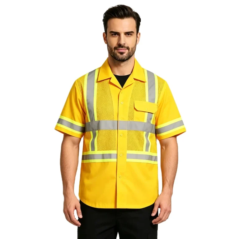 ANSI-Certified-Two-Tone-Mesh-Reflective-Safety-Shirt-with-Reflective-Strips