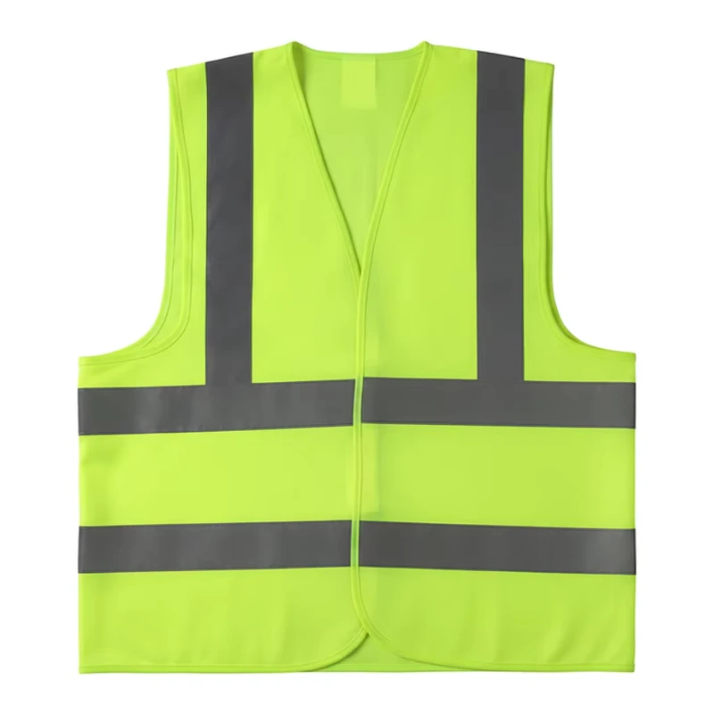 ANSI Class 1 High-Visibility Reflective Safety Vest for Road Work, 100% Polyester, Yellow