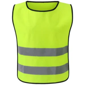 ANSI Class 1 Waterproof Fluorescent Green Reflective Safety Vest with Adjustable Elastic Belt