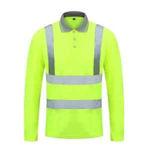 ANSI Class 2 EN ISO 20471 Class 1 Hi Vis Women’s Long Sleeve Moisture Wicking Polyester Shirts 5CM Reflective Tape Safety