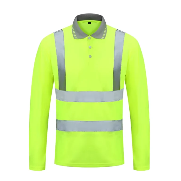 ANSI-Class-2-EN-ISO-20471-Class-1-Hi-Vis-Womens-Long-Sleeve-Moisture-Wicking-Polyester-Shirts-5CM-Reflective-Tape-Safety