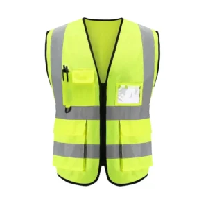 ANSI Class 2 Hi-Vis 100% Polyester Reflective Breathable Washable Construction Safety Vest