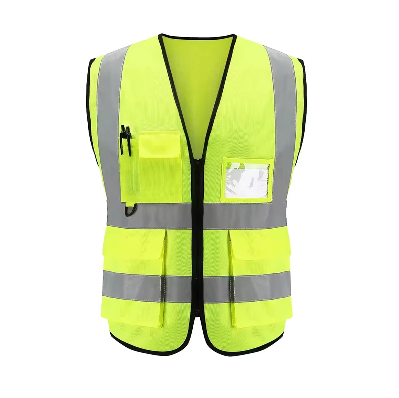 ANSI Class 2 Hi-Vis 100% Polyester Reflective Breathable Washable Construction Safety Vest