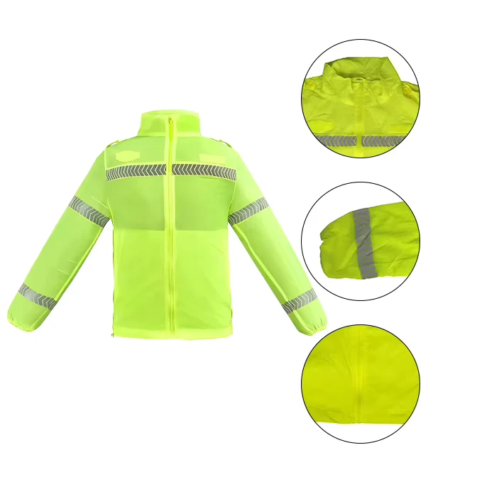 ANSI Class 2 Hi Vis Road Construction Traffic Control Custom Logo Reflective Safety Jacket