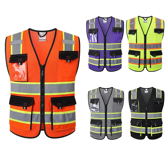 ANSI-Class-2-Hi-Vis-Safety-Vest-Reflective-Mesh-Fabric-Zipper-Closure