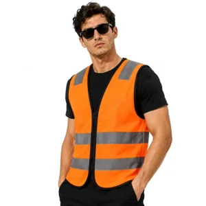 ANSI Class 2 Hi-Vis Vest, 120 GSM, Reflective, Multi-Pocket, Adjustable, Construction