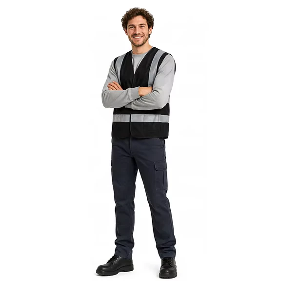 ANSI Class 2 High-Vis Reflective Multi-Pocket Adjustable Security Guard Safety Vest