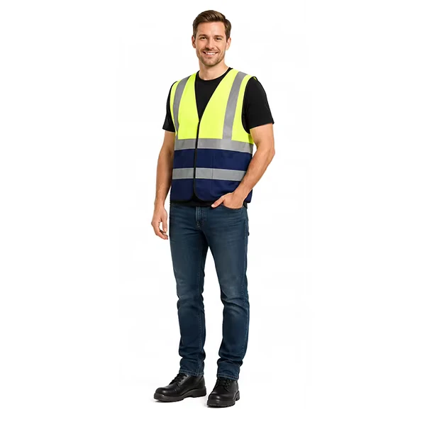 ANSI Class 2 High-Vis Reflective Multi-Pocket Adjustable Security Guard Safety Vest