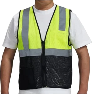 ANSI Class 2 High Visibility Mesh Reflective Safety Vest One Pocket