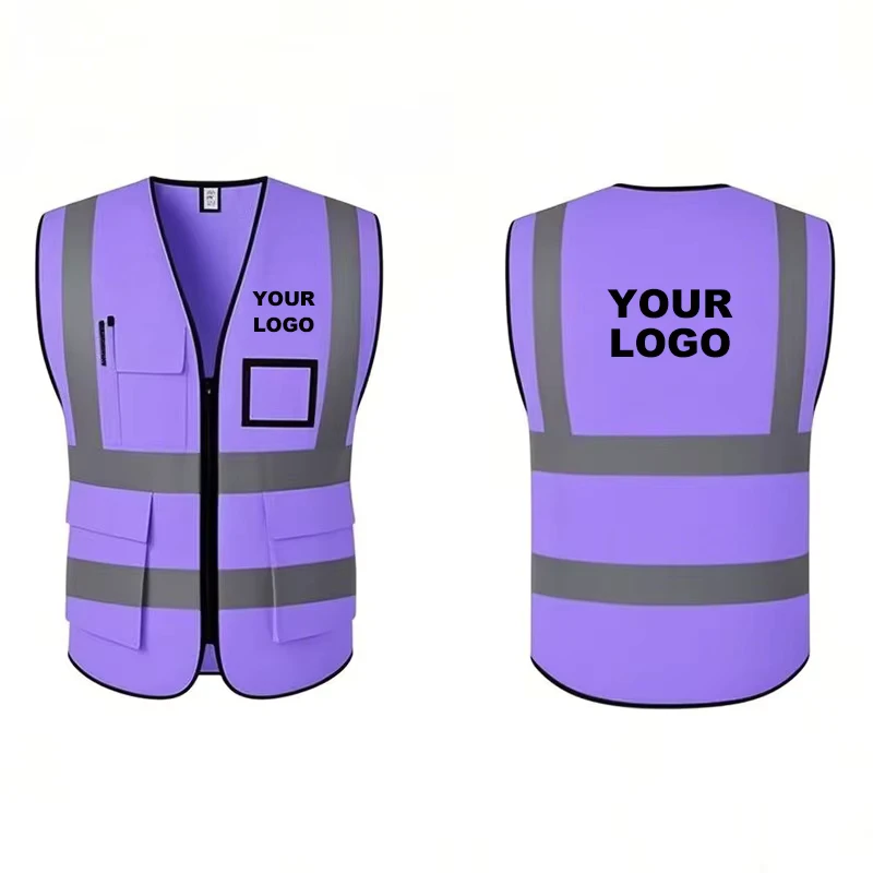 ANSI Class 2 High Visibility Reflective Safety Vest LED Flash Tool Pockets Traffic Warning Construction