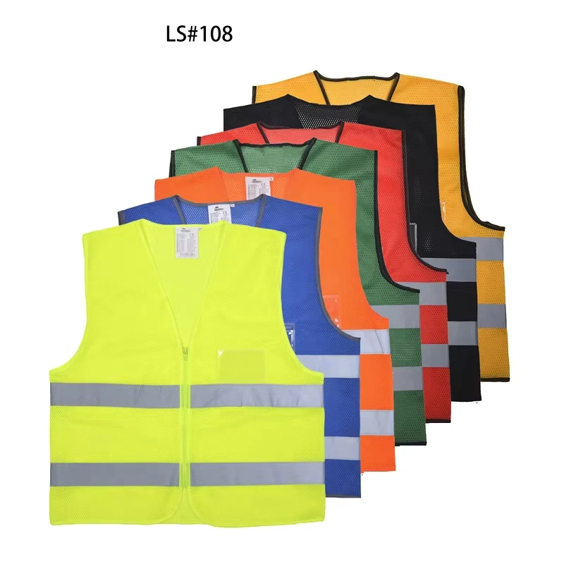 ANSI Class 2 High-Visibility Reflective Security Safety Vest with Reflective Strips