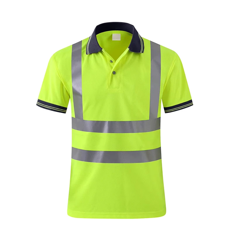 ANSI Class 2 Reflective Safety Polo Shirt Polo Neck Short Sleeve