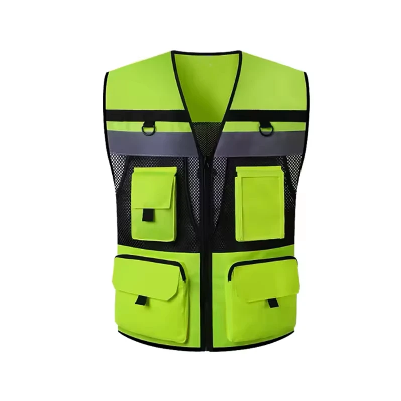 ANSI Class 2 Waterproof Breathable Lightweight High Vis Reflective Safety Vest Logo Black China High Reflective Tape