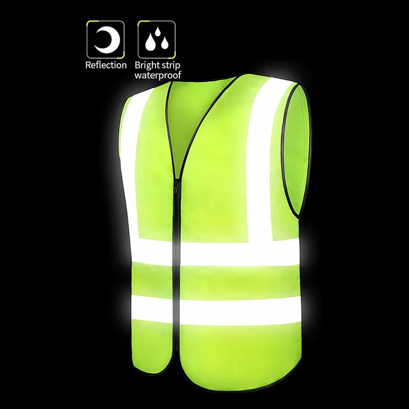 ANSI Class 2 Waterproof Heavy-Duty High Visibility Safety Vest for Men, Dark Green and Brown
