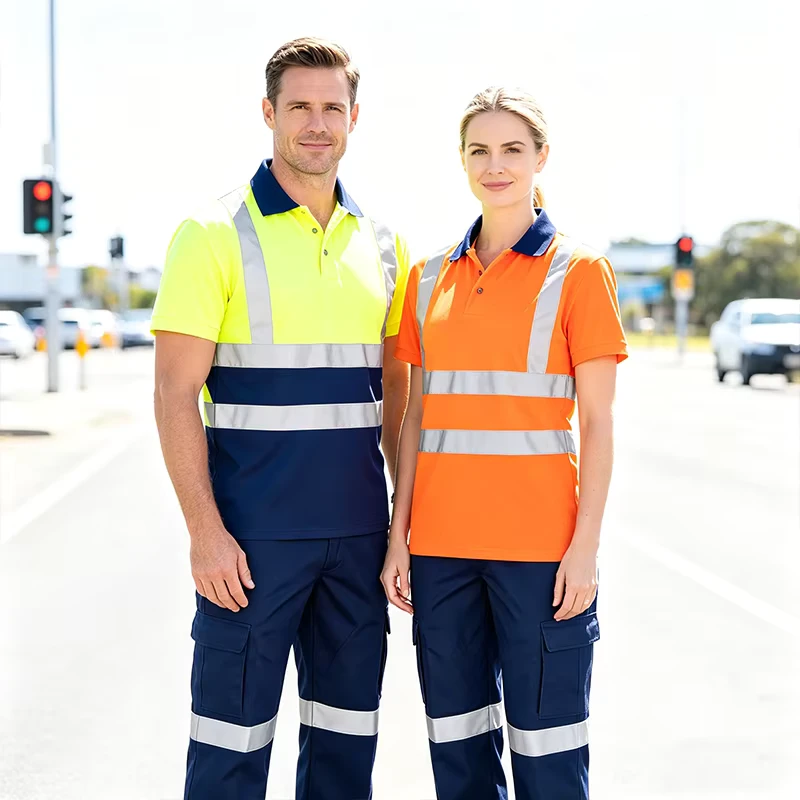 ANSI Class 3 Construction Worker Security Road Cleaner Safety Clothes Reflective T Shirts Hi Vis Work Wear High Visibility Shirt