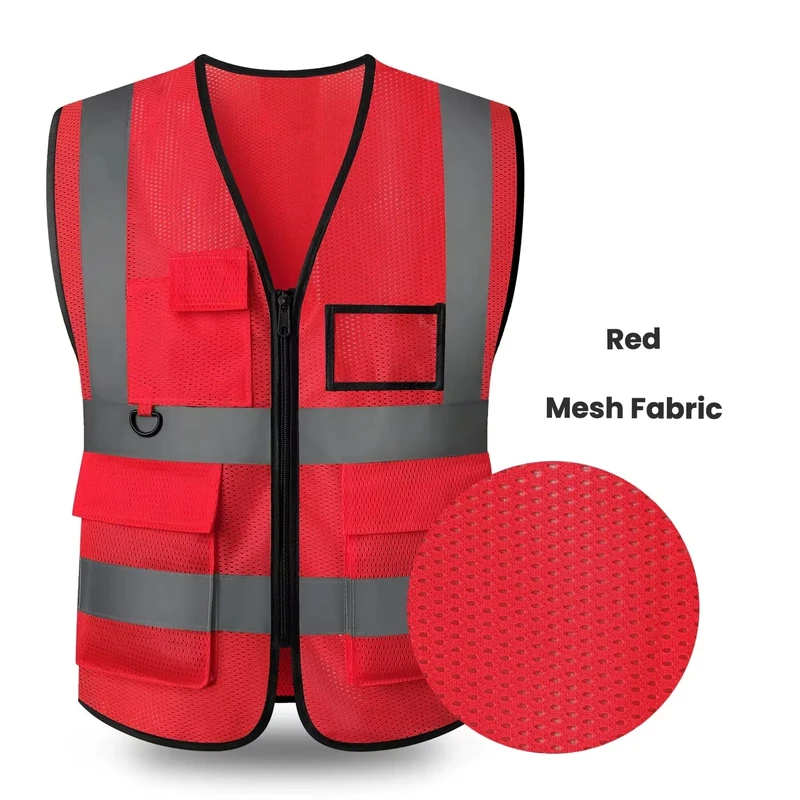 ANSI Class 3 Green Hi-Vis Reflective Safety Vest for Construction and Industrial Work