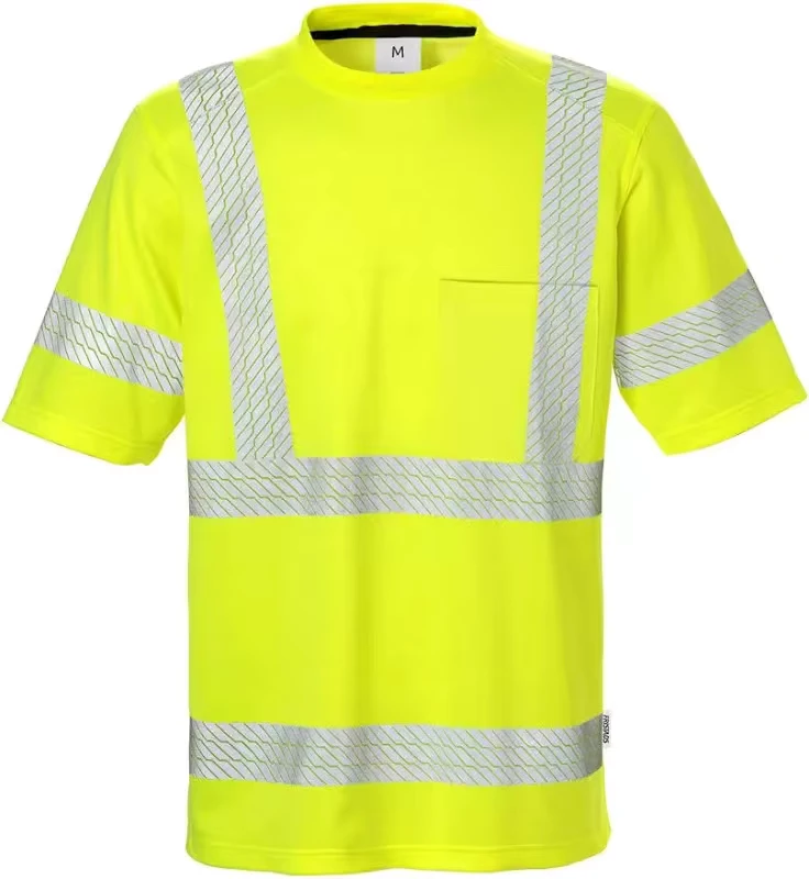 ANSI Class 3 Hi Vis Lime Short Sleeve T shirt Men's Hi Vis Work Shirts