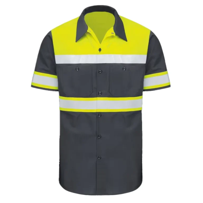 ANSI-Class-3-Hi-Vis-Reflective-Short-Sleeve-Button-up-Men-Safety-Work-Shirts-for-Road-Construction-Custom-Logo