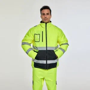 ANSI Class 3 Hi Vis Safety Jacket Multi Pocket Utility Jacket Waterproof Oxford Reflective Construction Workwear