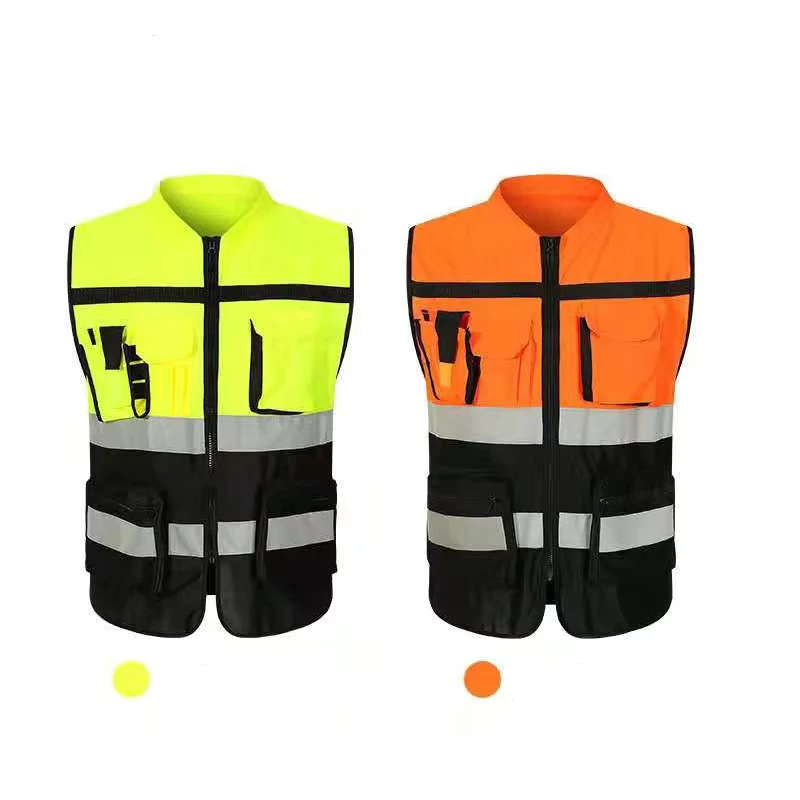 ANSI Class 3 High Visibility Reflective Safety Vest with LED, Adjustable Straps, and Pockets
