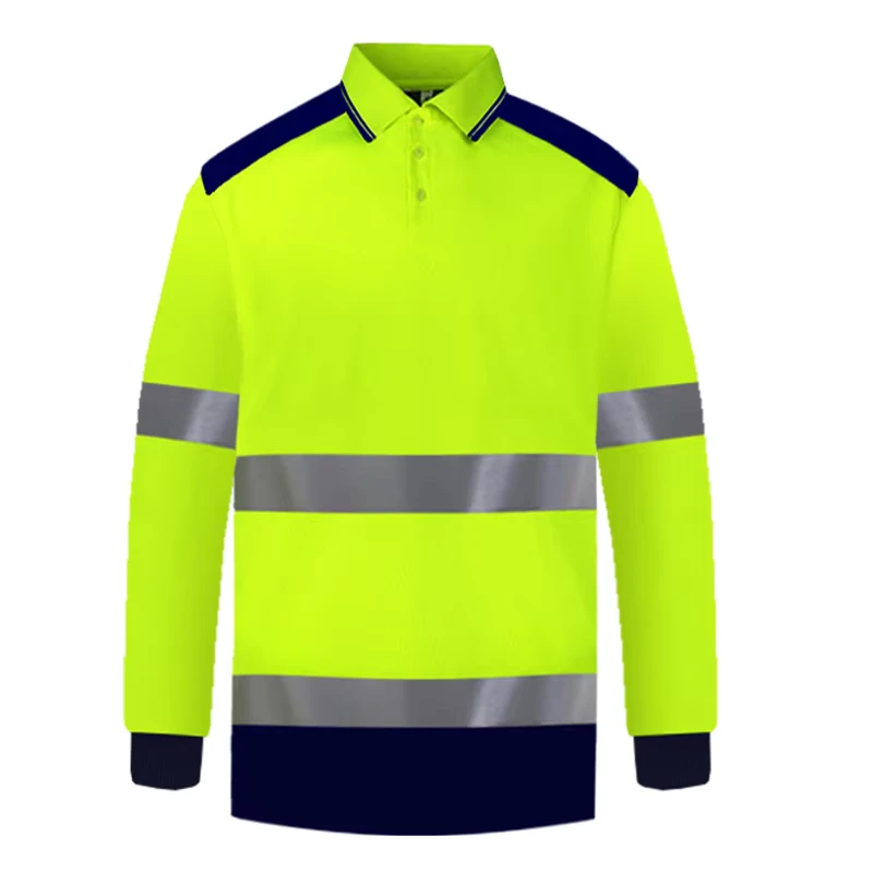ANSI Class 3 High Visibility Reflective UPF 50+ Reflective Long Sleeve Safety Shirt for Outdoor Work