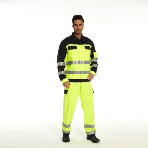 ANSI Class 3 High Visibility Wear Resistant Safety Workwear Hi Vis Jacket Cargo Pants Sets for Construction