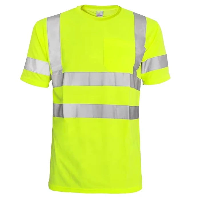 ANSI Class 3 Reflective Safety Lime Orange Short Sleeve High Visibility Hi Vis T Shirt