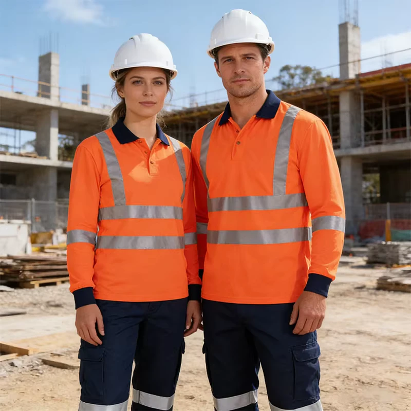 ANSI Class 3 UPF 50+ Quick Dry High Visibility Reflective Safety Worker Clothes Traffic Construction Work Shirts Hi Vis Workwear