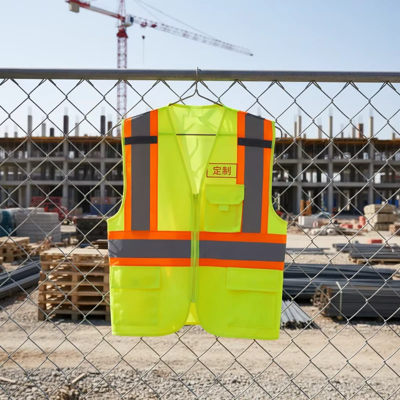 ANSI Class II High-Visibility Reflective Breathable Men's Long-Sleeve Work Safety Vest