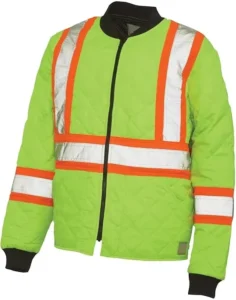 ANSI Compliant Hi Vis Reflective Safety Jacket Quilted Padded Winter Work Coat for Construction Warehouse